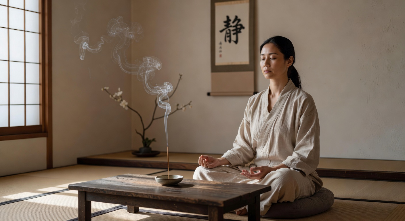 お香を焚いての瞑想