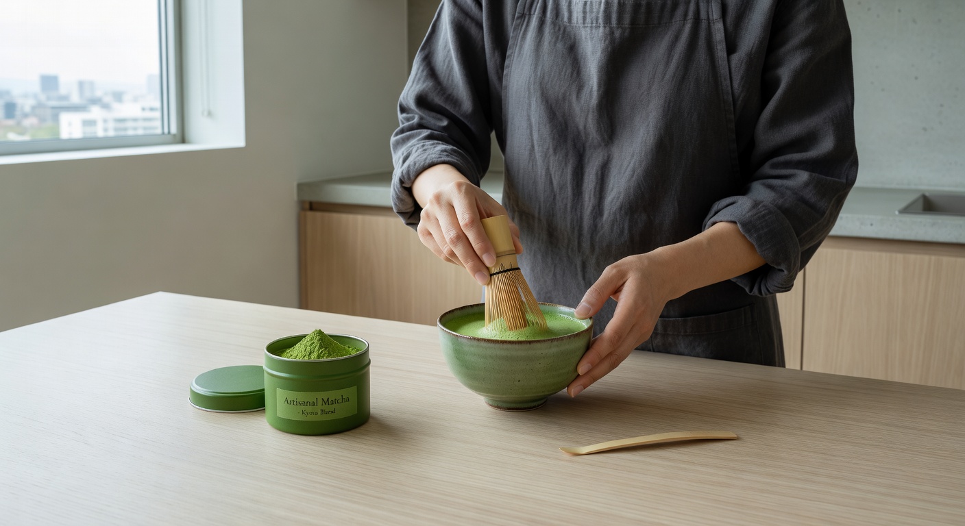 抹茶の準備 - 日本の伝統的な茶道