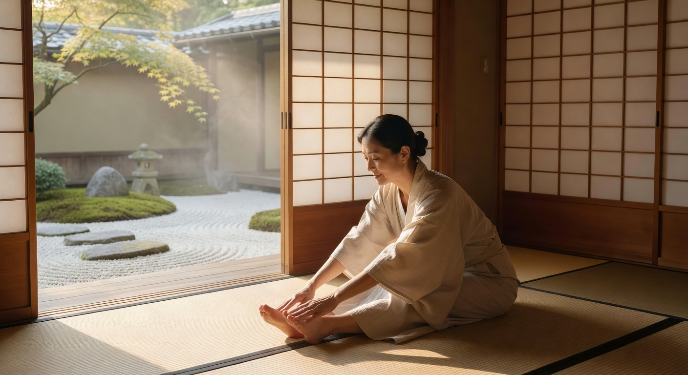 朝のストレッチ